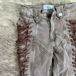 Brown Lace-Up Pants
